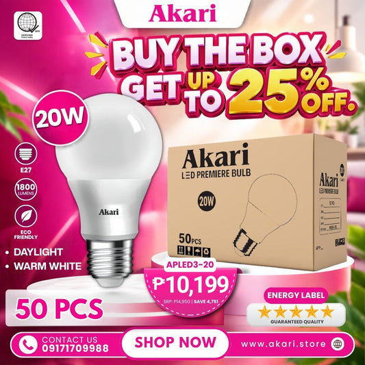Buy the Box (50PCS): Akari LED Premiere Bulb 20 Watts - Daylight / Warm white (APLED3-20DL/WW)