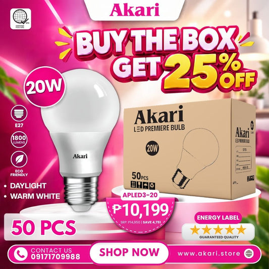 Buy the Box (50PCS): Akari LED Premiere Bulb 20 Watts - Daylight / Warm white (APLED3-20DL/WW)