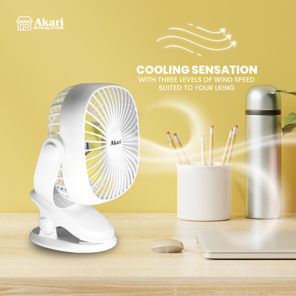 Akari 5" Square Rechargeable Clip Fan (AJF-5519)