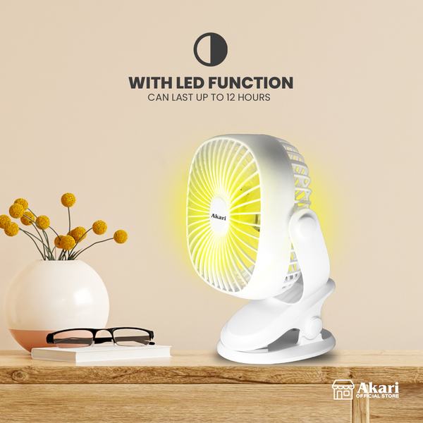 Akari 5" Square Rechargeable Clip Fan (AJF-5519)