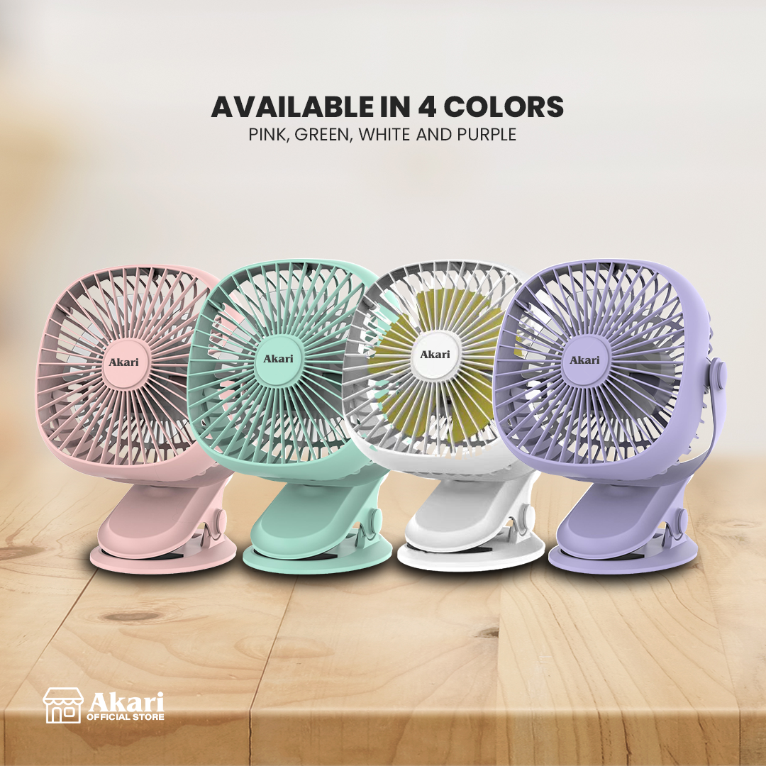 Akari 3PCS : 5" Rechargeable Clip Fan with LED Night Light Function (AJF-5519)