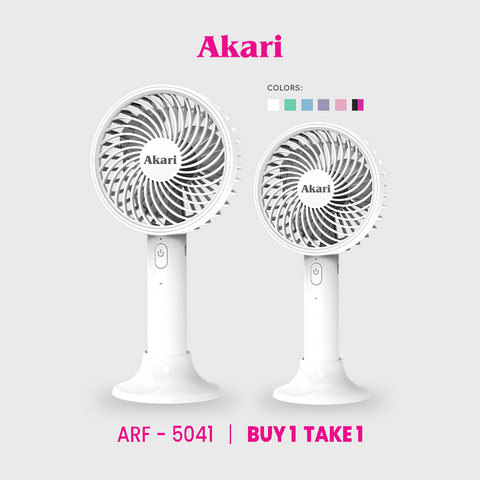 Akari B1T1: 4" Rechargeable Handy Fan with Stand and Hand Lace (ARF-5041)