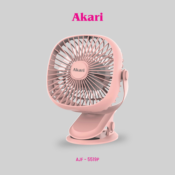 Akari 5" Rechargeable Clip Fan with LED (AJF-5519P)