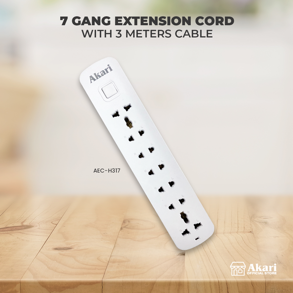 Akari TRIO BUNDLE : 7 Gang Extension Cord (AEC-H317)