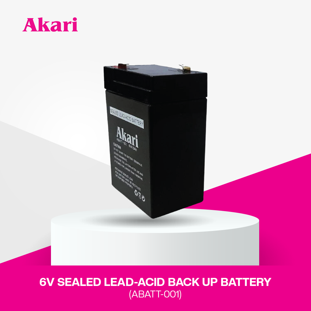 Akari 6V Sealed Lead Acid Back up Battery ABATT-001 | 6V 4.5Ah Rechargeable Battery