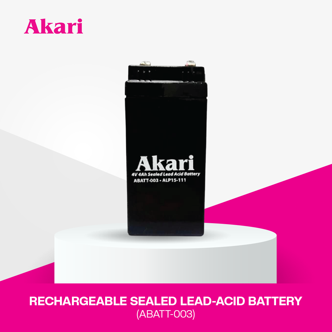 Akari Rechargeable Sealed Lead-Acid Battery ABATT-003 | 4V 4Ah SLA Battery