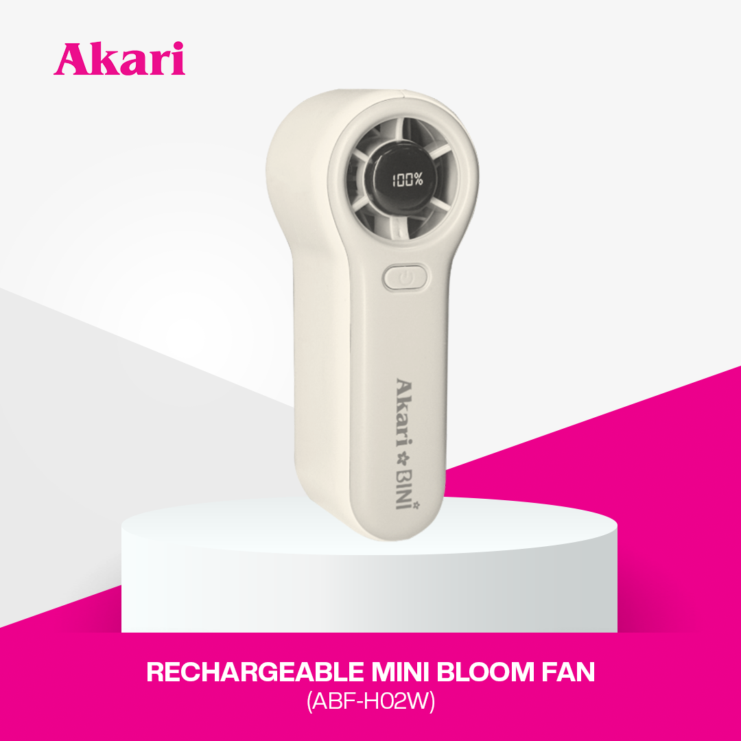 Akari x BINI B1T1 Mini Bloom Fan ABF-H02W | 4000mAh Rechargeable Handheld Fan