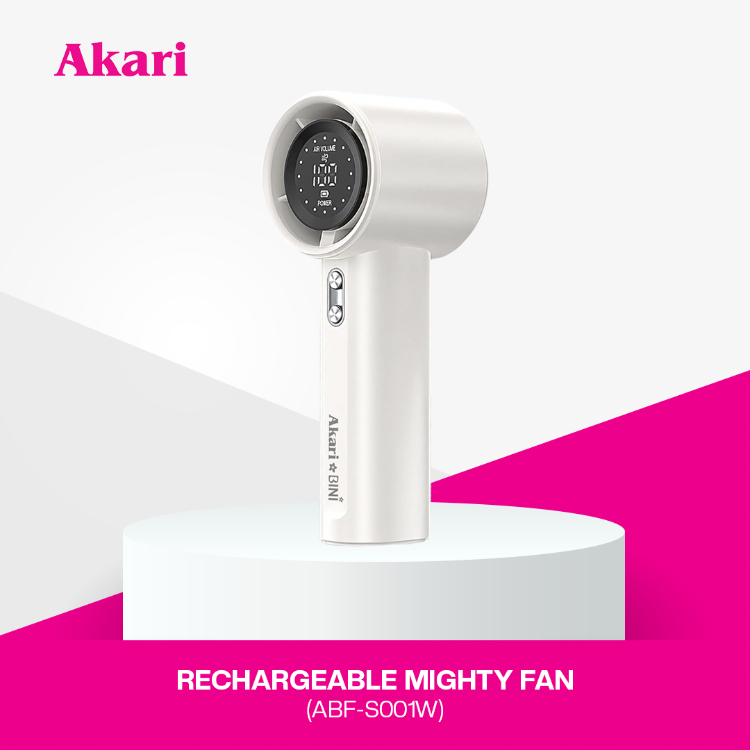 Akari x BINI Rechargeable Mighty Fan ABF-S001W White | 4000mAh Portable Fan