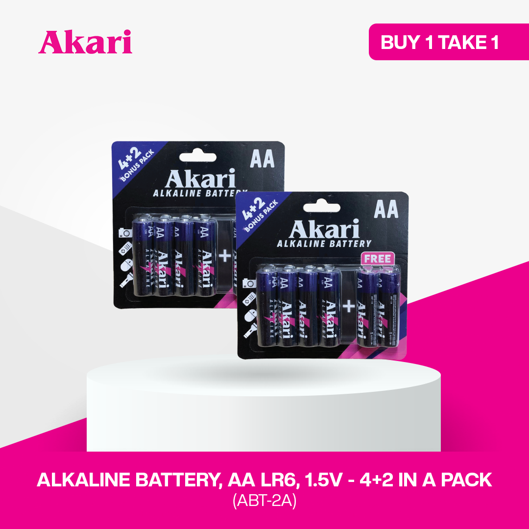 Akari AA Alkaline Battery ABT-2A | B1T1 4+2 Pack LR6 1.5V