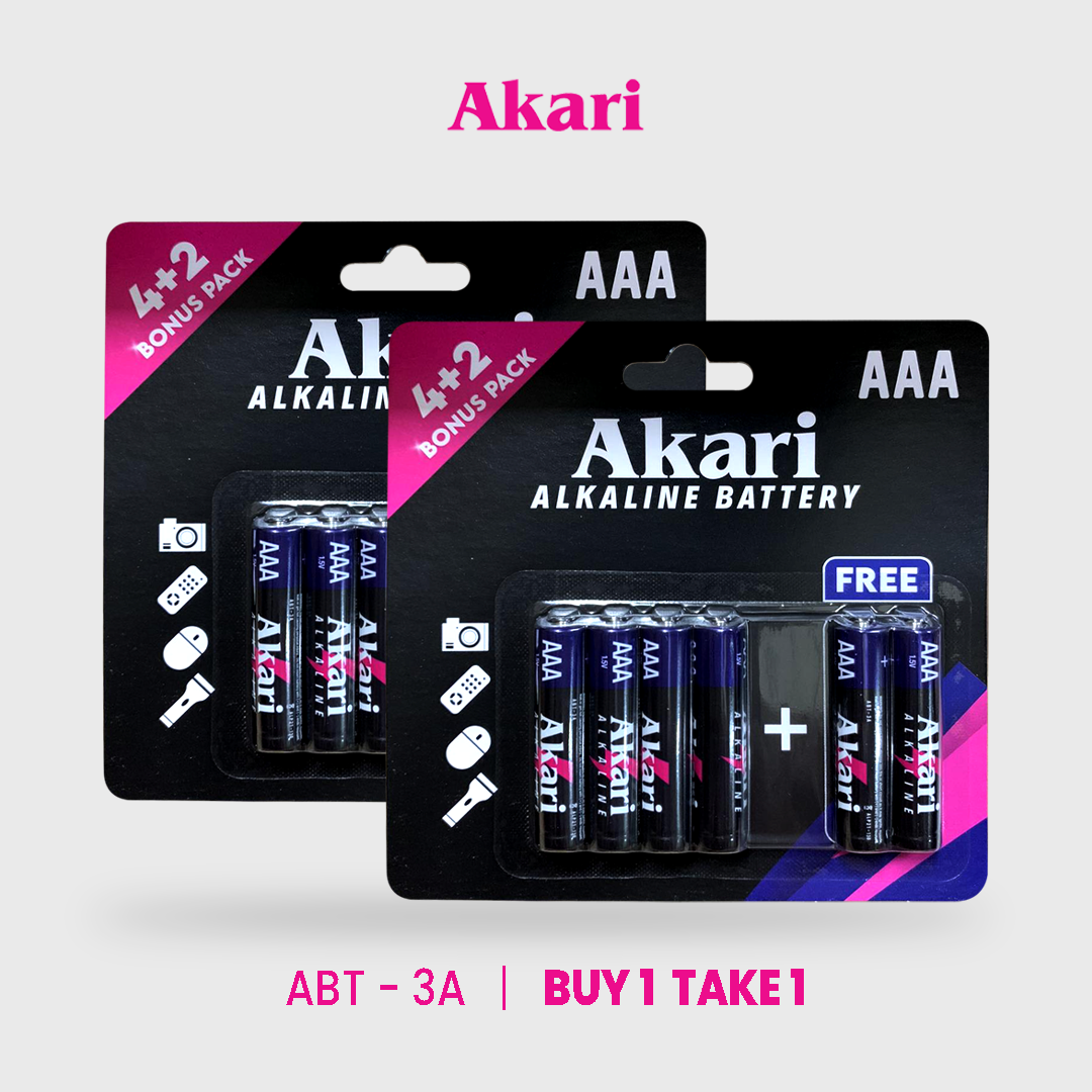 Akari B1T1: Alkaline Battery 1.5V AAA LR03 | 4+1 Blister Pack (ABT-3A)