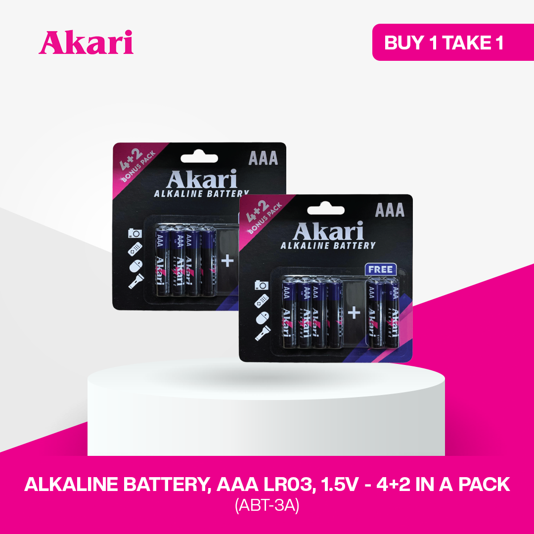 Akari AAA Alkaline Battery ABT-3A | B1T1 4+2 Pack LR03 1.5V