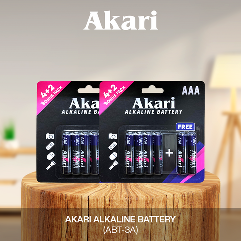 B1T1 Akari Alkaline Battery, AAA LR03, 1.5V - 4+2 in a pack (ABT-3A)