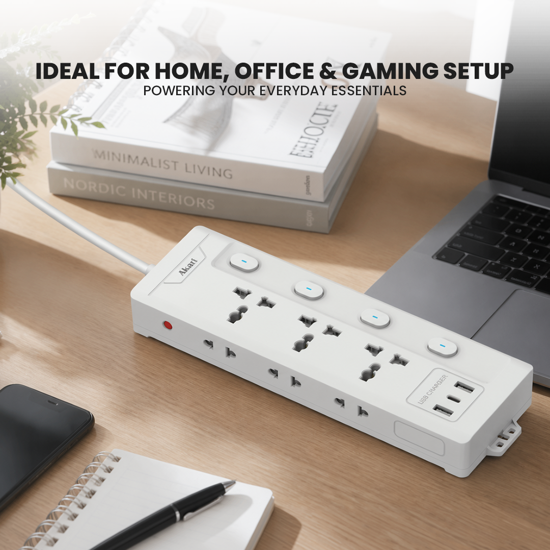 Akari Extension Cord 3M with 6 Outlets (AEC-4K33PU)