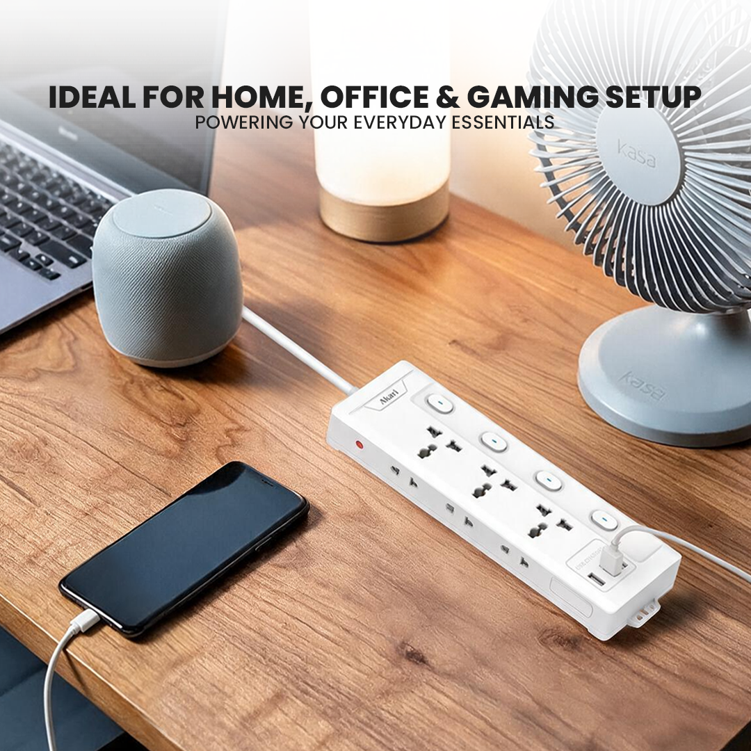Akari Extension Cord 3M with 8 Outlets (AEC-5K44PU)