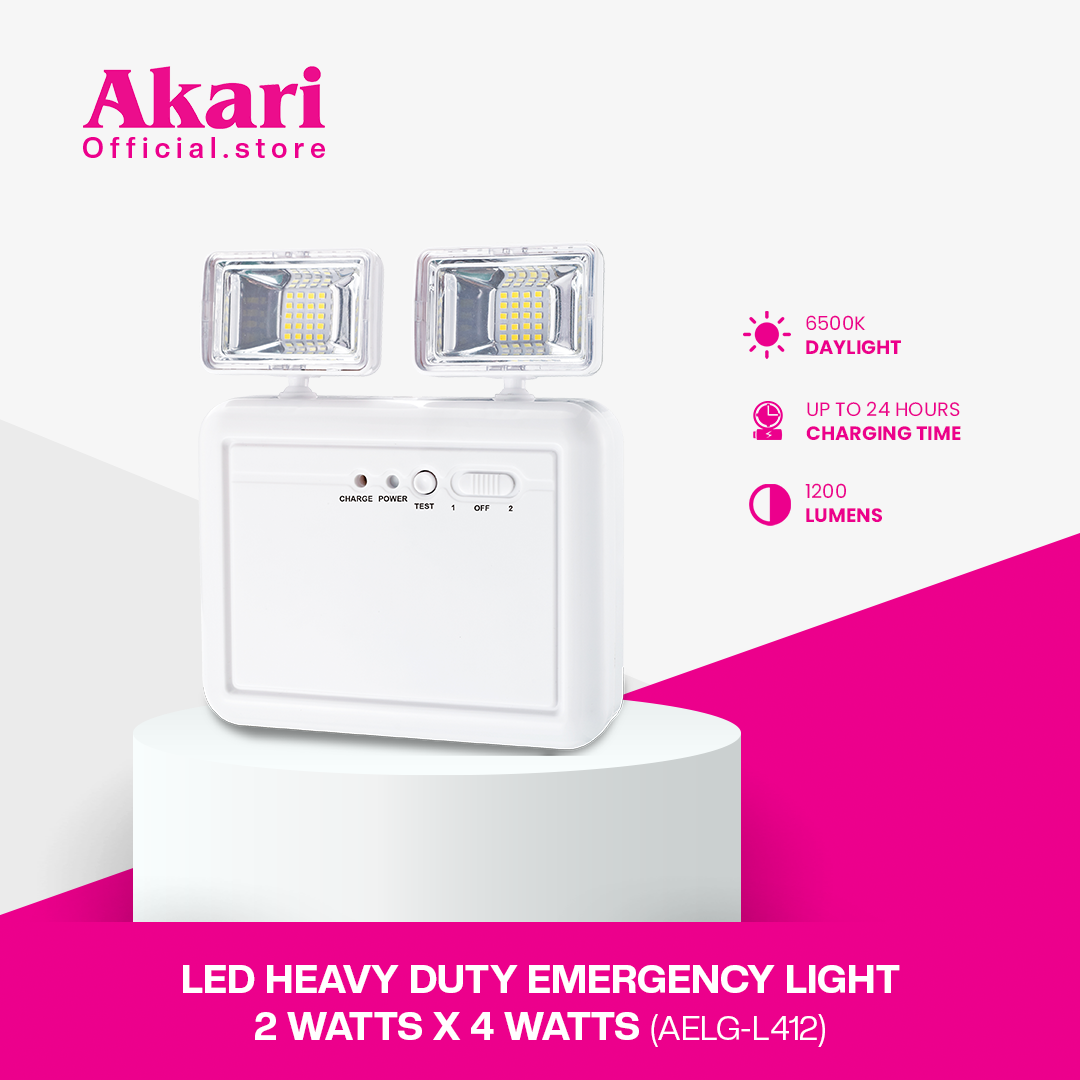 Akari LED Heavy Duty Emergency Light 2 Watts x 4 Watts (AELG-L412)