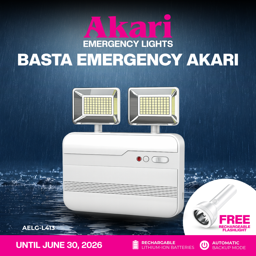 Akari Emergency Light (AELG-L413) WITH FREE FLASHLIGHT (ARFL-8111W)