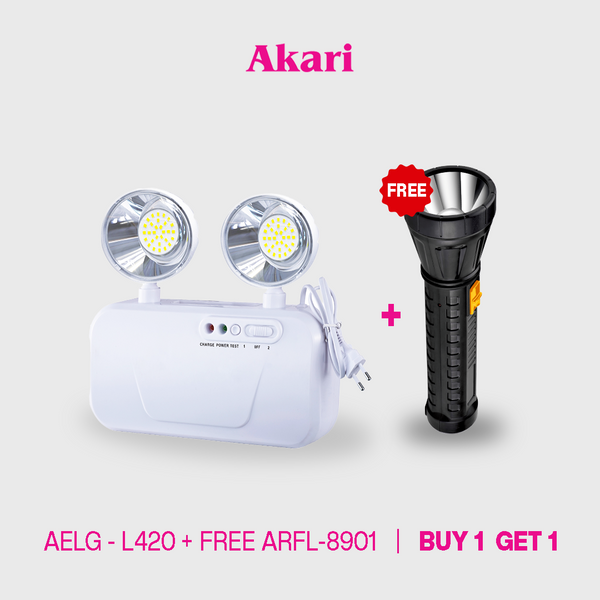 Akari LED Emergency Light (AELG-L420) + Free Flashlight