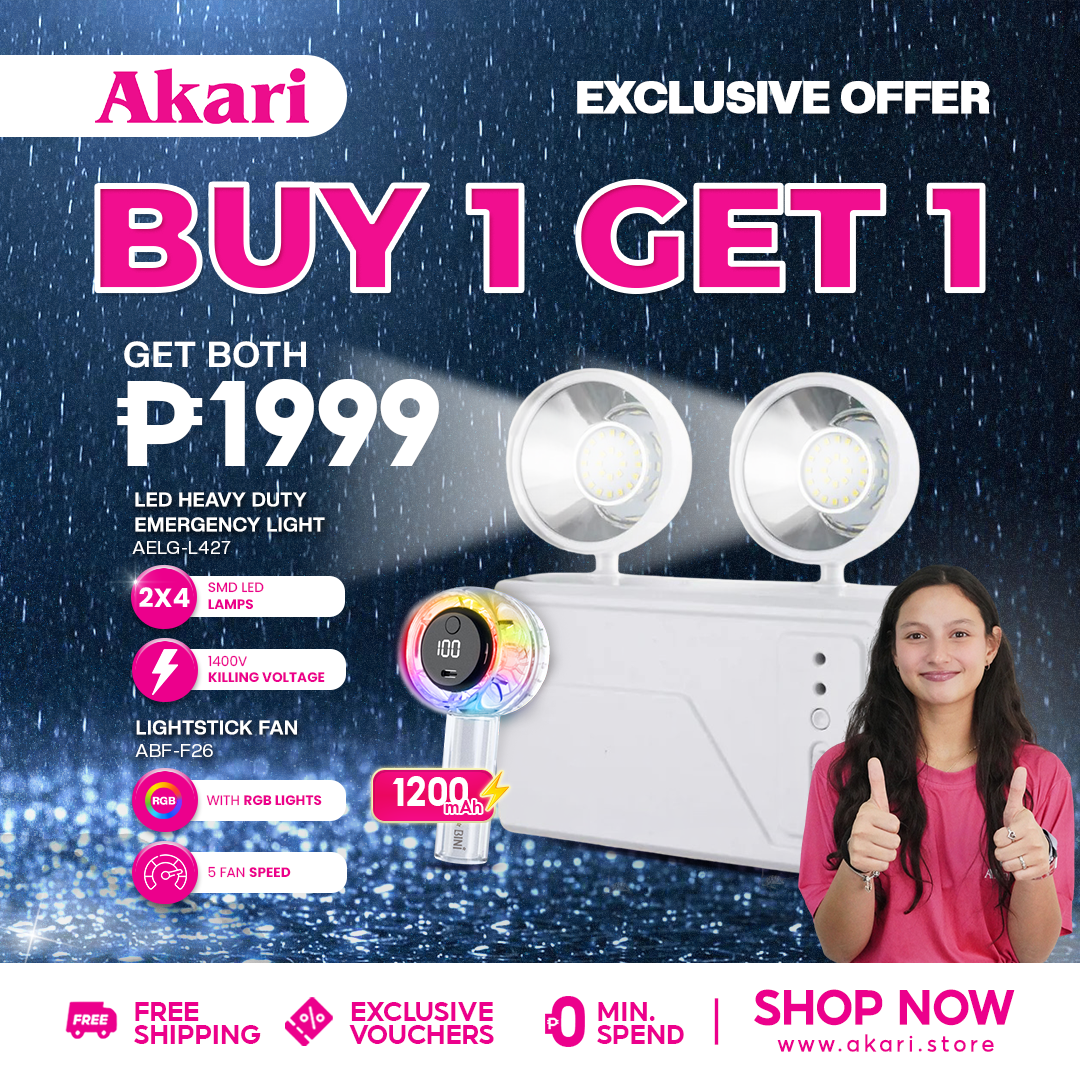 Akari LED Heavy Duty Emergency Light (AELG-L427) + Akari x BINI Lightstick Fan ABF-F26