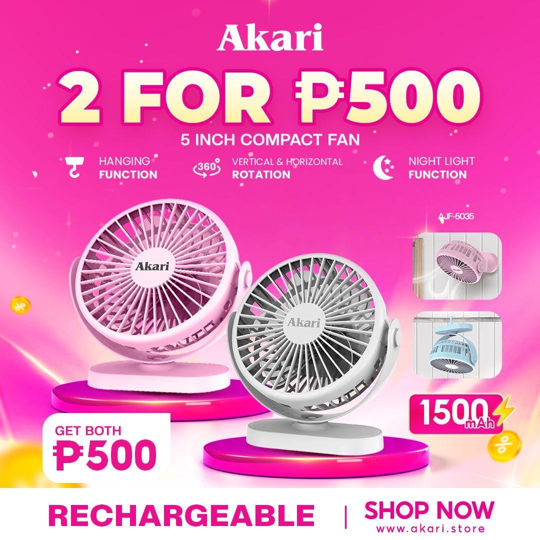 Akari B1T1 : 5" Rechargeable Compact Fan (AJF-5035)