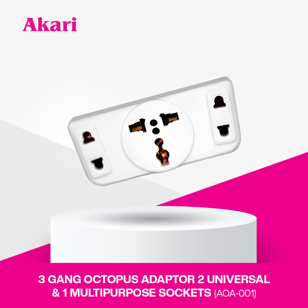 Akari Multi-Tap 2 Gang Adapter AOA-001 | Dual Power Outlet Adapter