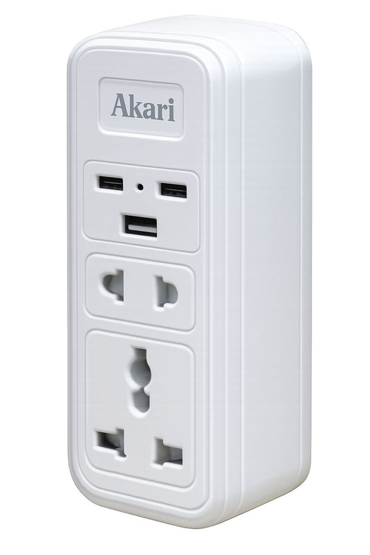 Akari power strip with multiple sockets and USB ports 