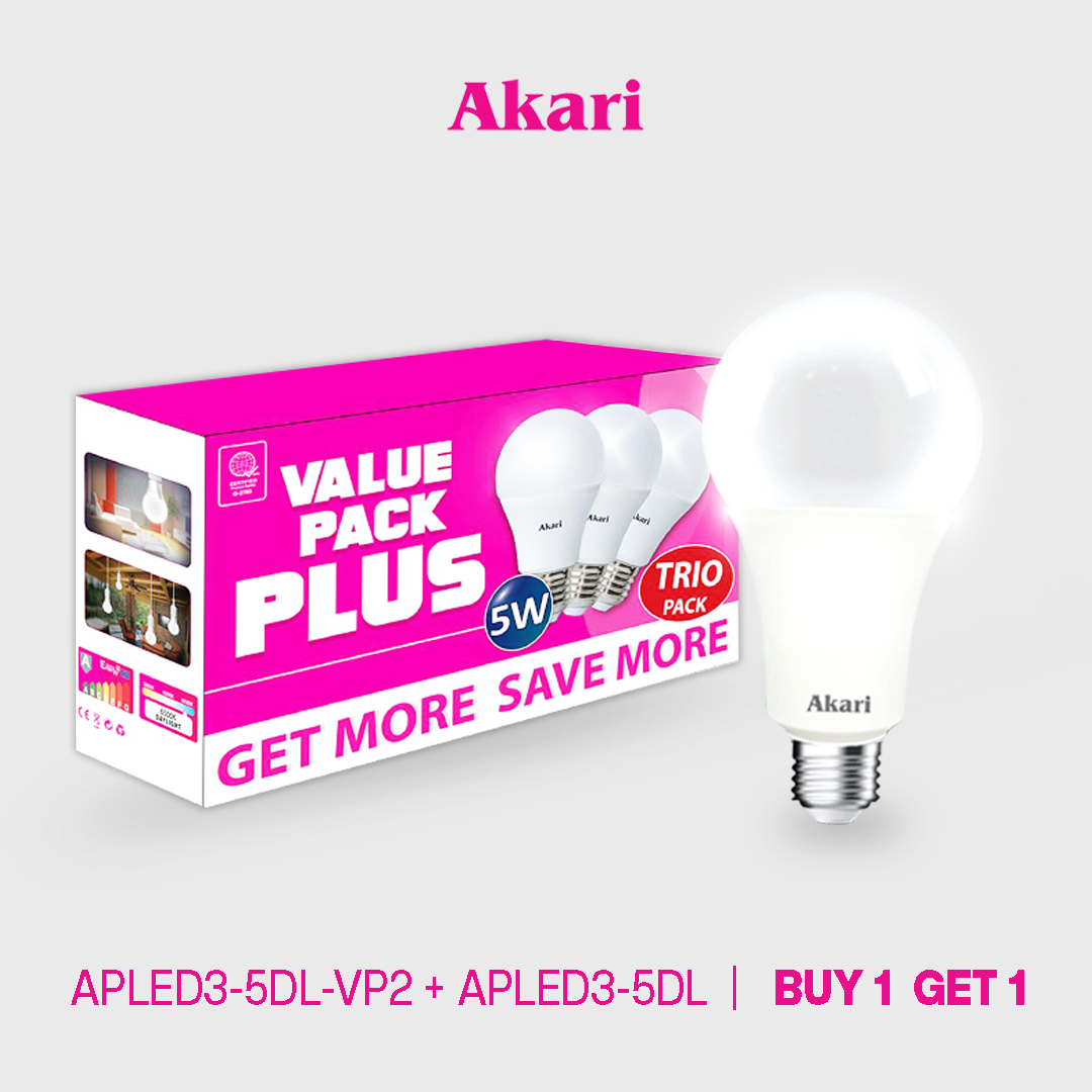 Akari B1G1:  LED Premiere Bulb 5Watts Value Pack - Daylight + FREE APLED3-5DL