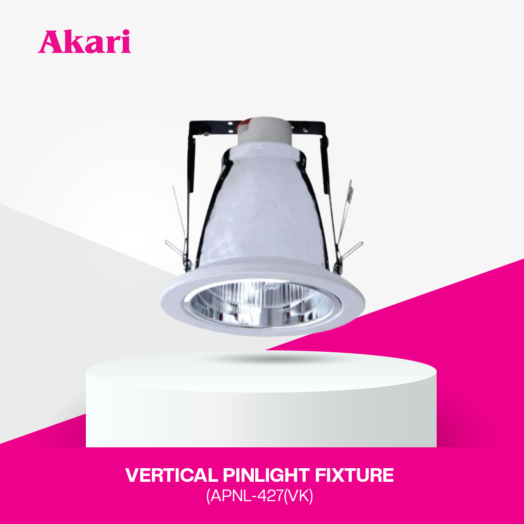 Akari 6" Vertical Pinlight Fixture E27 White (APNL-627(VK))
