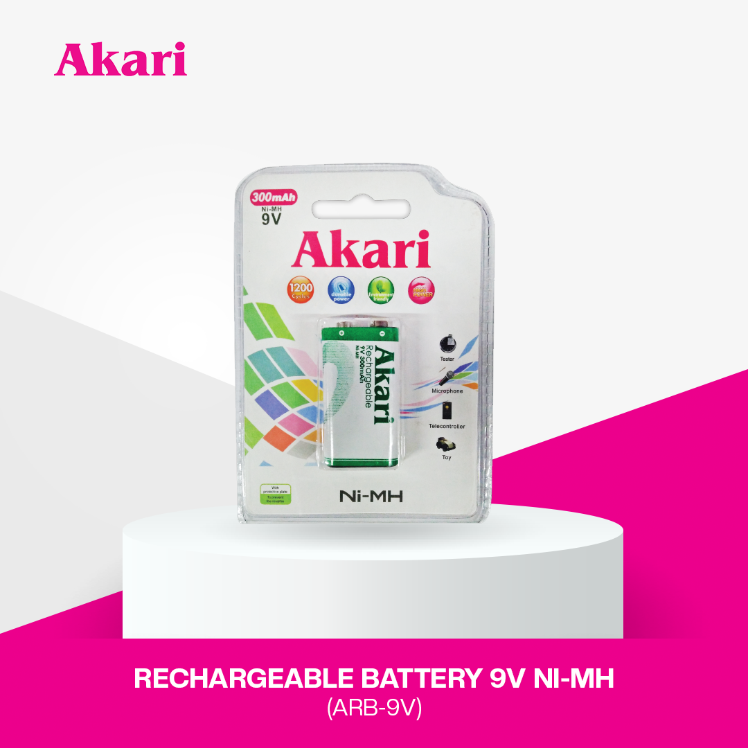 Akari 3 in 1 Mini Battery Charger With FREE1x9V Battery (ARBC-9V)
