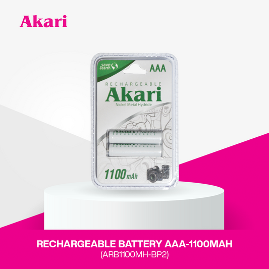 Akari Rechargeable AAA Battery 1100mAh NiMH ARB1100MH-BP2 | 2-Pack Rechargeable Batteries
