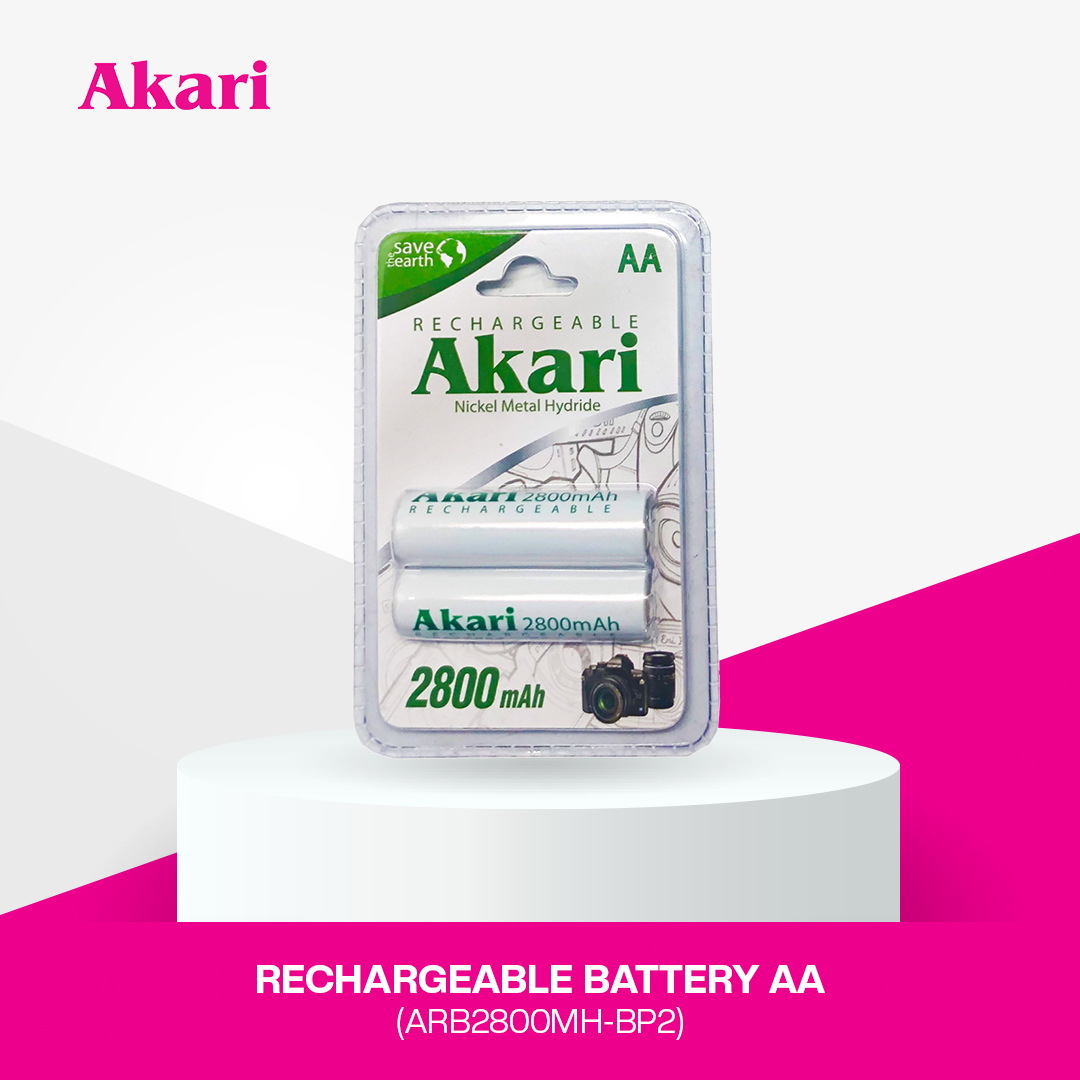 Akari Rechargeable AA Battery 2800mAh NiMH ARB2800MH-BP2 | 2-Pack Rechargeable Batteries