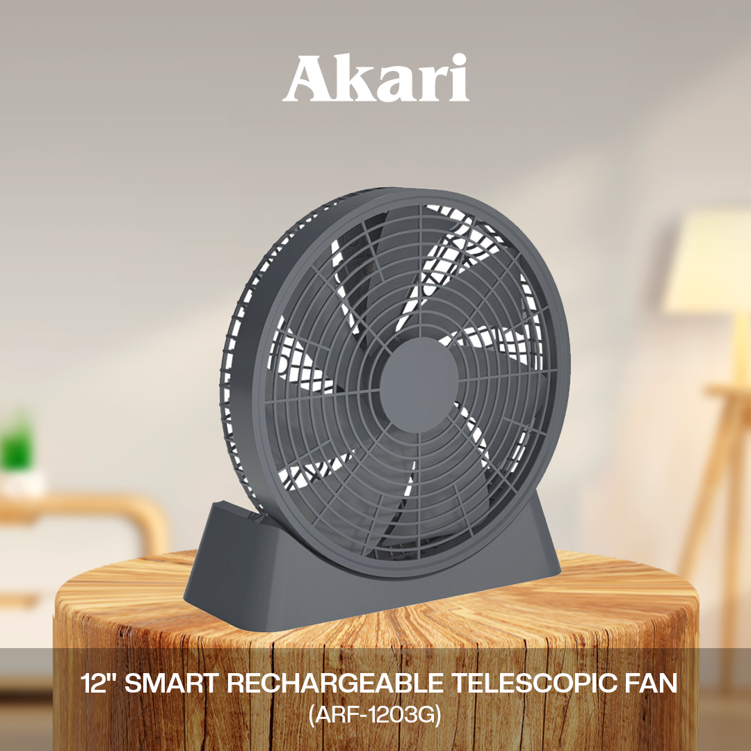 Akari 12" Smart Rechargeable Telescopic Fan (ARF-1203)