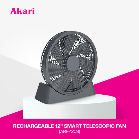 Akari 12" Smart Rechargeable Telescopic Fan (ARF-1203)