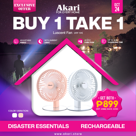 Akari B1T1 Rechargeable LuSCENT Fan (ARF-134)