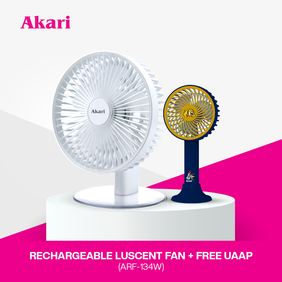 Akari B1G1 Rechargeable Luscent Fan (ARF-134) With Free UAAP Handy Fan (NU)