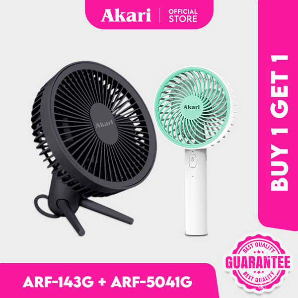 Akari Rechargeable Pet Flexi Fan (ARF-143) + FREE (ARF-5041) Handy Fan