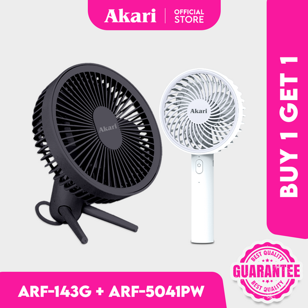 Akari Rechargeable Pet Flexi Fan (ARF-143) + FREE (ARF-5041) Handy Fan
