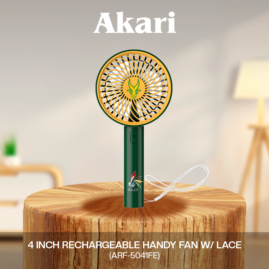 AKARI [ FEU ] 4" Rechargeable Handy Fan w/ Lace