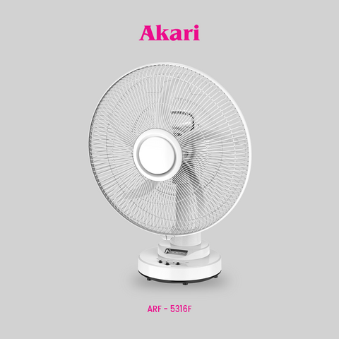 Akari 16" Rechargeable Oscillating Fan w/ 18W COB LED (ARF-5316F)
