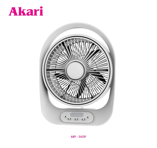 Akari 12" Rechargeable Eliptical Led Fan w/ 15W LED ARF-5612F