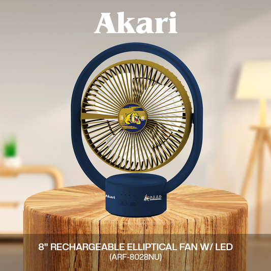 CLEARANCE SALE: AKARI [ NU ] - 8" Rechargeable Elliptical Fan w/ LED