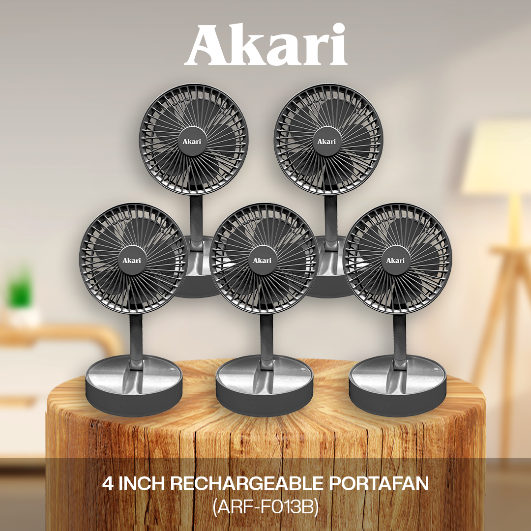 Akari 5PCS : 4" RECHARGEABLE  PORTAFAN ( ARF-F013 )