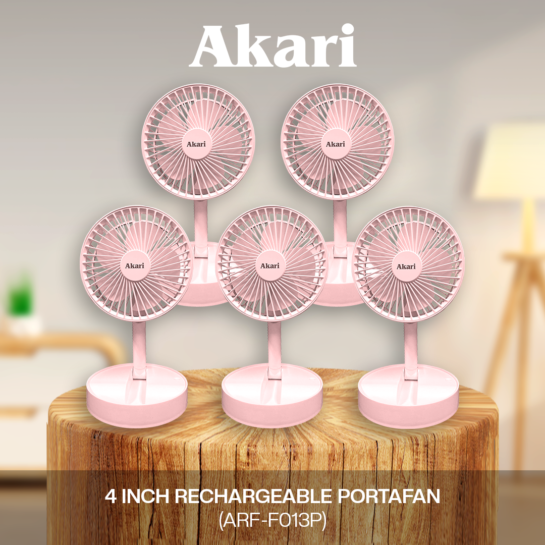 Akari 5PCS : 4" RECHARGEABLE  PORTAFAN ( ARF-F013 )