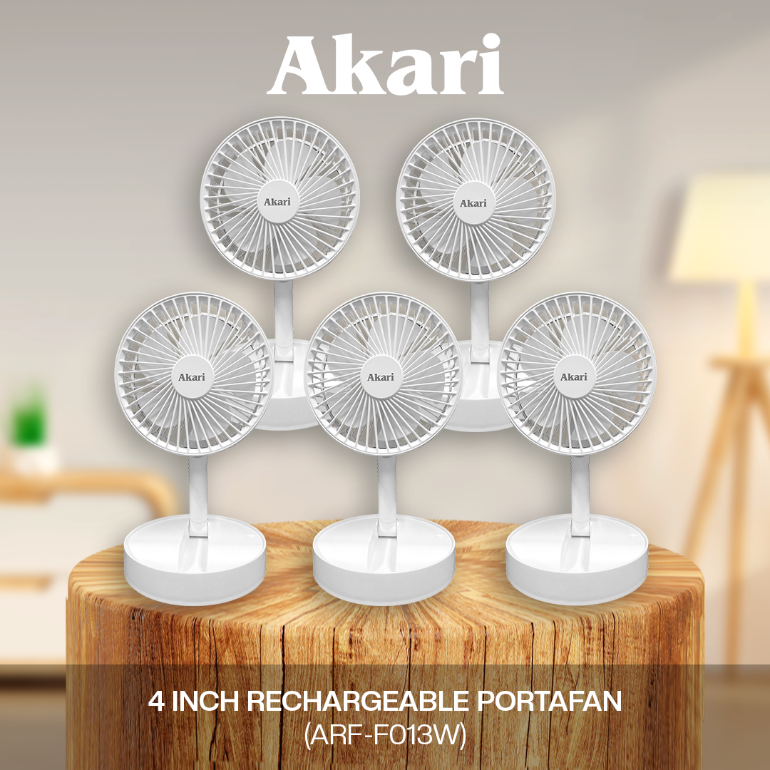 Akari 5PCS : 4" RECHARGEABLE  PORTAFAN ( ARF-F013 )