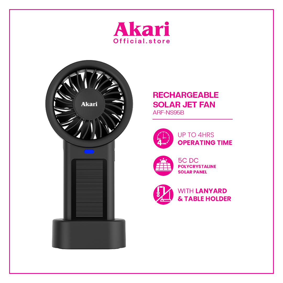 Akari Rechargeable Solar Jet Fan (ARF-NS95B)