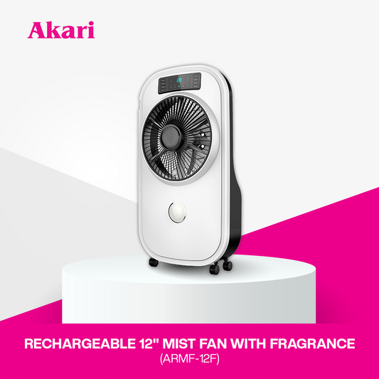 Akari 12" Rechargeable Mist Fan with Fragrance (ARMF-12F)
