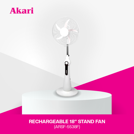 Akari 18” 40W Rechargeable Stand Fan with Digital Display (ARSF-5538F)