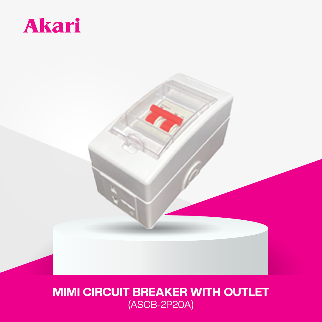 AKARI MINI CIRCUIT BREAKER WITH OUTLET ( ASCB-2P20A )