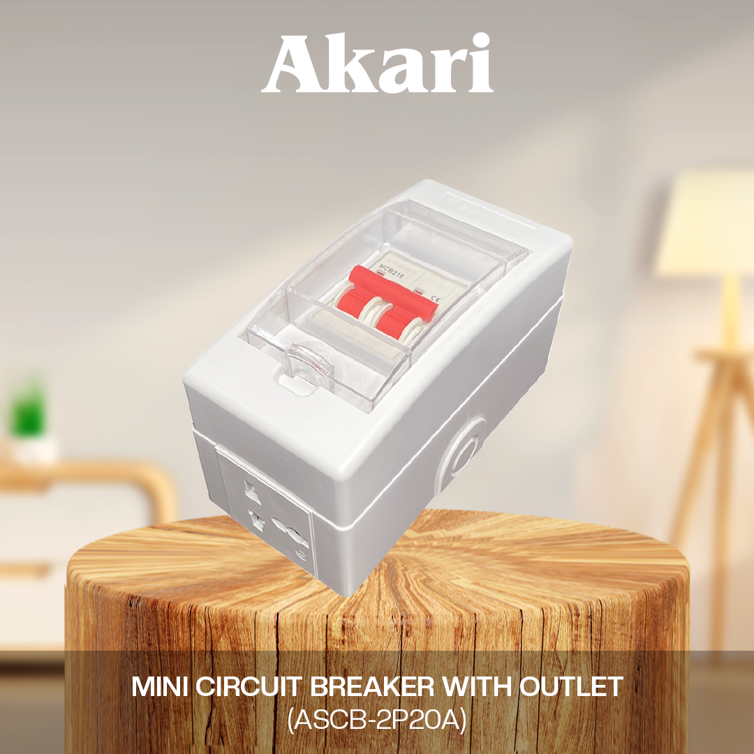 AKARI MINI CIRCUIT BREAKER WITH OUTLET ( ASCB-2P20A )