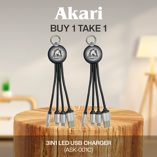 Akari  B1T1 3 in 1 LED USB Charger (ASK-001)