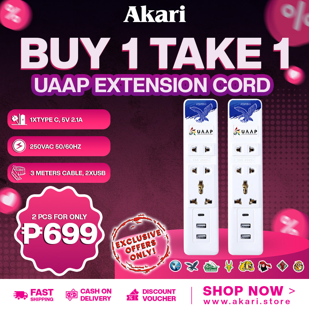Akari UAAP B1T1 Gang Extension Cord with Surge Protection ( AEC-F803)